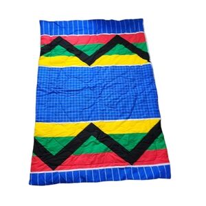 OLYMPIC x CANNON x VINTAGE Bed Quilt Blanket‎ bright NWOT 62in x 92in (twin)
